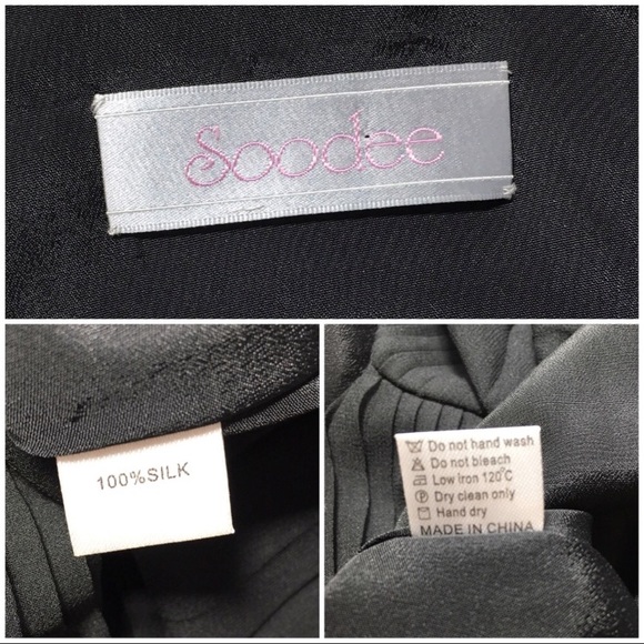 Color Block Dress 100% Silk Accordion Pleated - Picture 8 of 8